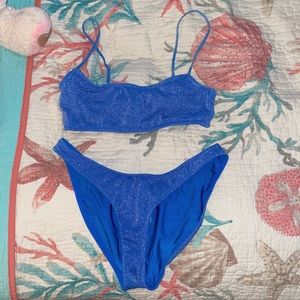 NEVER WORN ✨ triangl blue sparkle bikini set ✨